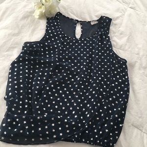 Charming Charlie sleeveless Navy blue blouse